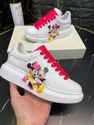 ALISANDRO MOQUEN GRAFFITI CARTOON CHUNKY SOLE LEATHER SNEAKER